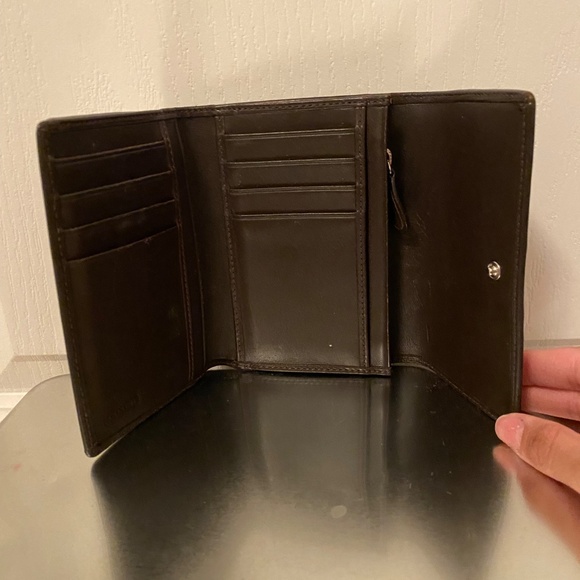 Coach Leatherwear Est. 1941 Wallet Medium Brown Logo Canvas with Leather Trim - Picture 3 of 3